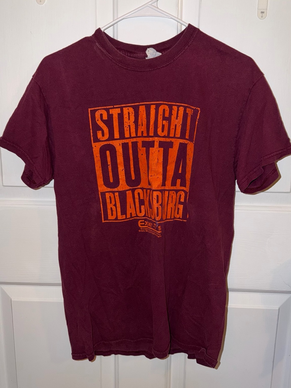 Straight Outta Blacksburg Maroon Graphic T-Shirt